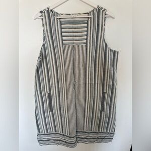 J.Jill Love Linen Striped Sleeveless Sheath W/Pockets Dress SZ XL